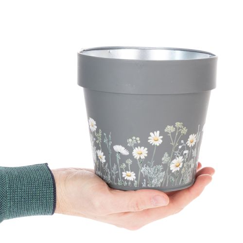 Article Pot de fleurs à motif délicat de fleurs sauvages, idéal pour un balcon ou une terrasse, 15 cm, lot de 3