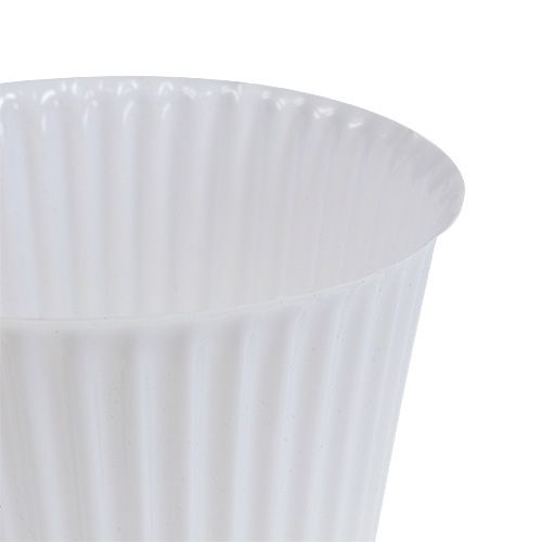 Floristik24 Pot plissé en plastique Ø 10 cm H. 8 cm blanc 25 p.
