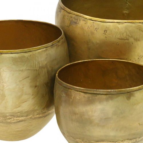 Article Vases décoratifs vases en métal aspect laiton Ø17,5/15/13cm lot de 3