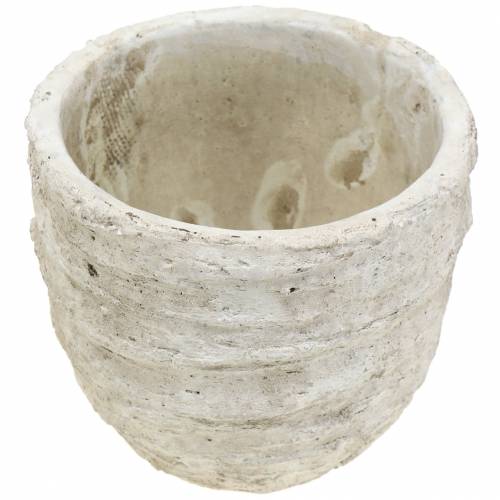 Floristik24 Cache-pot blanc antique Ø12,5cm H11cm 2pcs