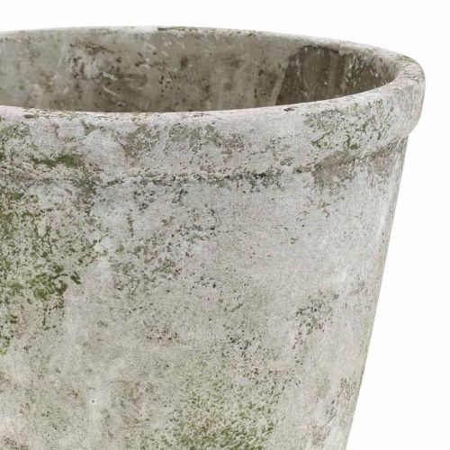 Floristik24 Cache-pot aspect antique en béton patiné Ø17,5cm H14cm