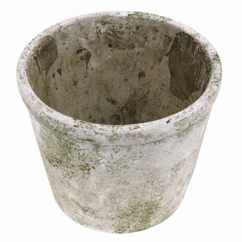 Floristik24 Cache-pot aspect antique en béton patiné Ø17,5cm H14cm