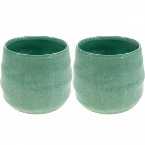 Floristik24 Pot en céramique, bol à plantes, pot en céramique ondulé Ø16cm 2pcs