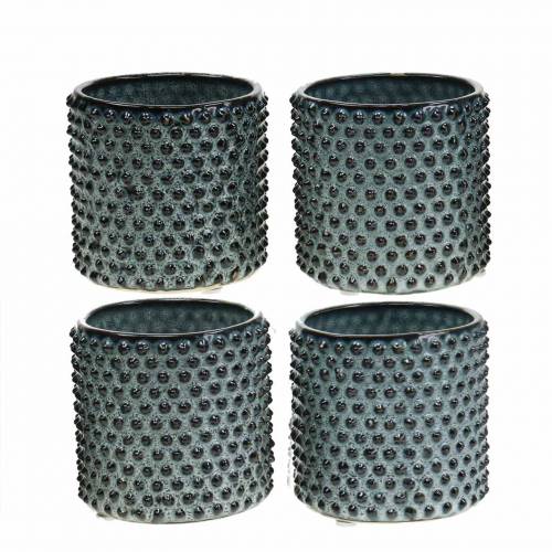 Floristik24 Jardinière bleu, blanc Ø7.5cm H8cm 4pcs