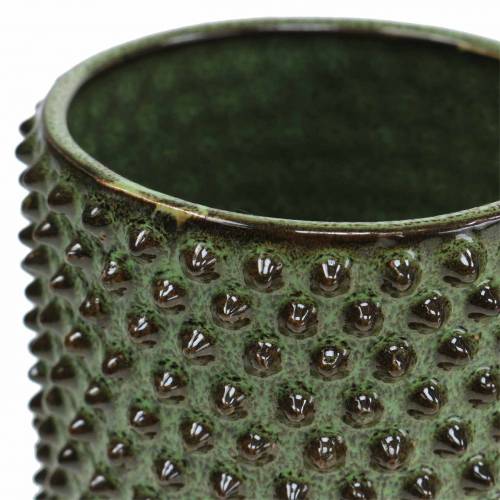 Floristik24 Jardinière vert, marron Ø7,5cm H8cm 4pcs
