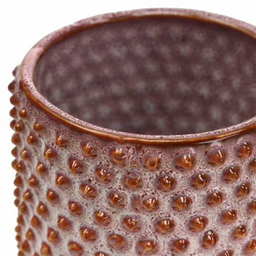 Floristik24 Jardinière en céramique émaillée rose, orange Ø7.5cm H8cm 4pcs