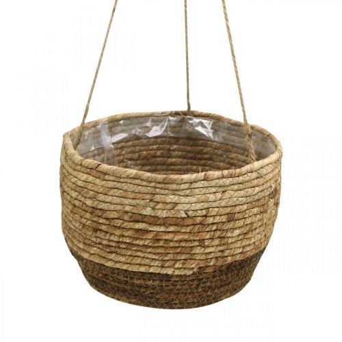 Article Panier suspendu, corbeille de feuilles de maïs, jardinière suspendue Naturel Ø28/24,5/21cm, lot de 3