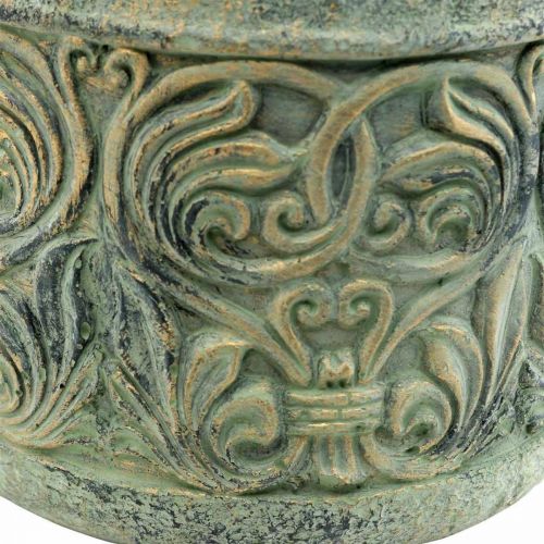 Floristik24 Jardinière aspect antique vert, cache-pot béton doré Ø13,5cm H14,5cm