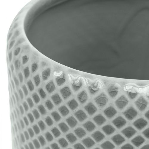 Floristik24 Jardinière avec motif tressé, cache-pot en céramique, pot en céramique Ø16cm 2pcs