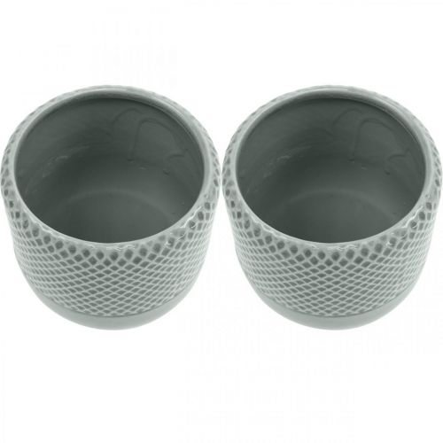Floristik24 Jardinière avec motif tressé, cache-pot en céramique, pot en céramique Ø16cm 2pcs