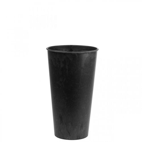 Vase de Table Vase Noir Plastique Anthracite Ø15cm H24cm