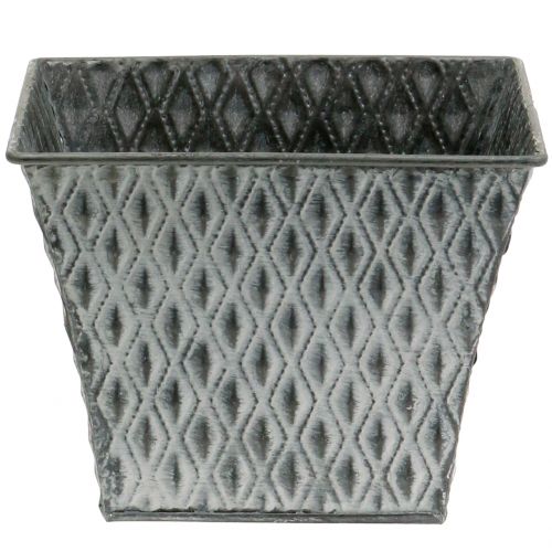 Floristik24 Pot en zinc avec motif de losanges H. 15 cm