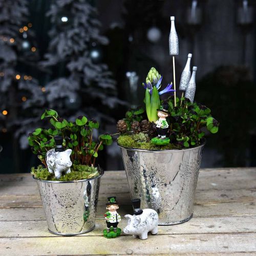 Article Pot motif flocon de neige Ø16,5cm H14,5cm 1pc