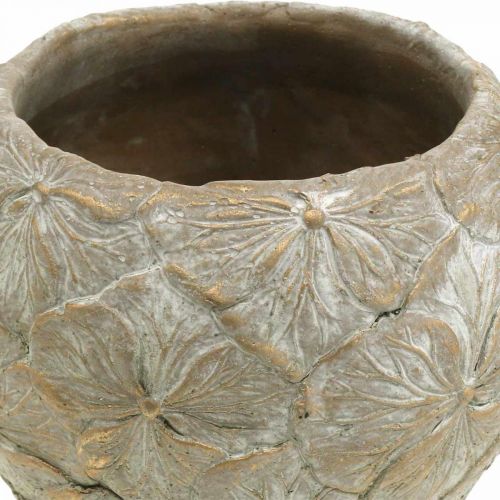 Floristik24 Cache-pot en béton motif petites fleurs aspect vintage Ø15cm H11cm