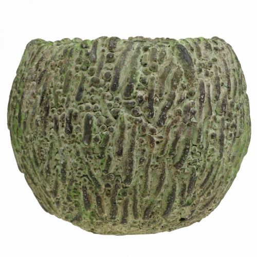 Article Jardinière en béton aspect antique vert, jardinière marron Ø13cm