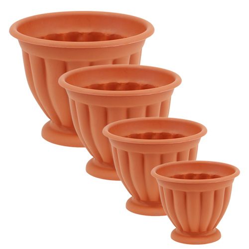 Floristik24 Pot à pied en plastique effet terre cuite Ø 15cm - 21cm