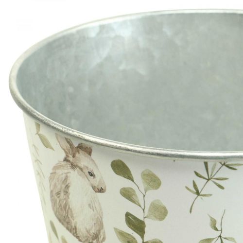 Floristik24 Cache-pot métal lapin Pâques Ø14cm H12.5cm