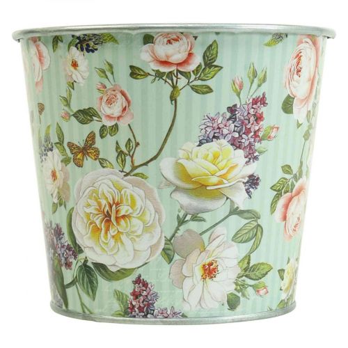 Floristik24 Cache-pot roses jardinière métal été Ø12cm H10.5cm