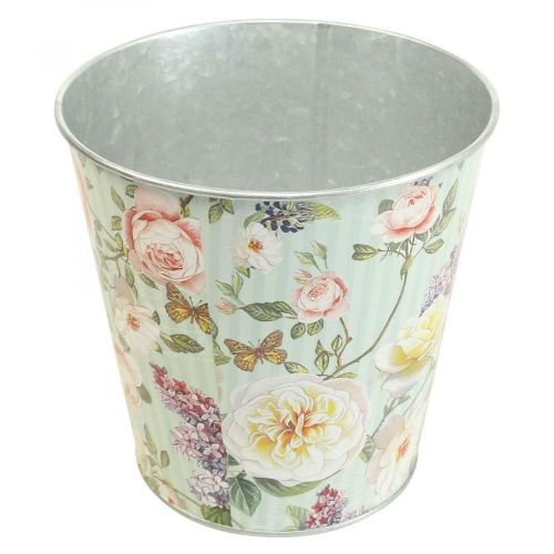 Floristik24 Cache-pot roses jardinière métal été Ø15.5cm H15cm