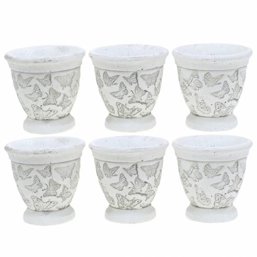 Floristik24 Cache-pot avec des papillons Ø11cm H10cm 6pcs