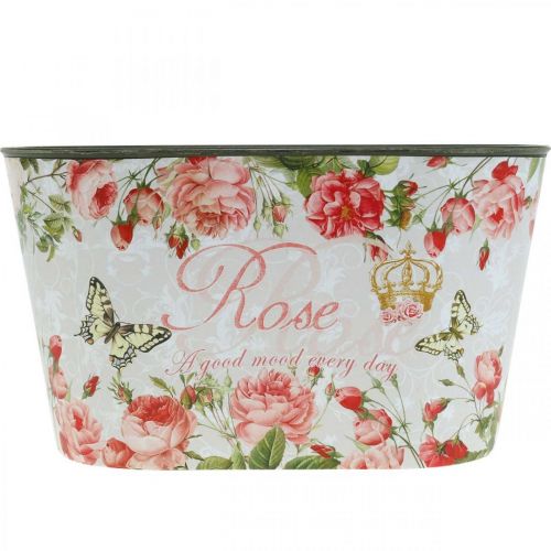 Article Roses en pot, récipient décoratif, plateau de fleurs 21,5 cm / 18,5 cm lot de 2