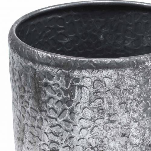 Article Cache-pot ancien en zinc argenté Ø22 / 26 / 30cm lot de 3