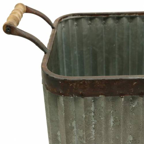 Article Jardinière avec anses, carré style industriel 36 / 31,5 / 24cm, lot de 3