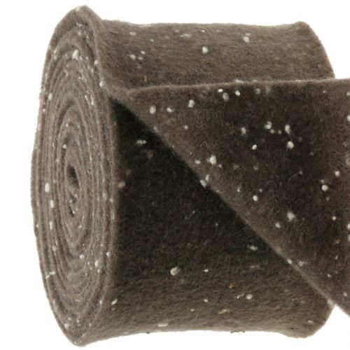 Floristik24 Pot ruban feutre marron à pois 15cm x 5m