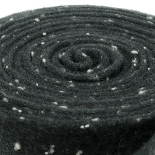 Article Pot ruban feutre gris à pois 15cm x 5m