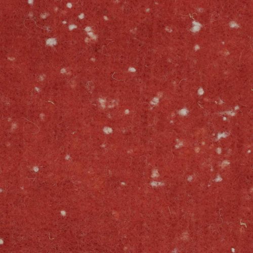 Floristik24 Ruban de feutre rouge à pois, ruban déco, ruban pot, feutre de laine rouge rouille, blanc 15cm 5m