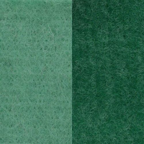 Ruban feutre, ruban pot, ruban laine bicolore vert 15cm 5m