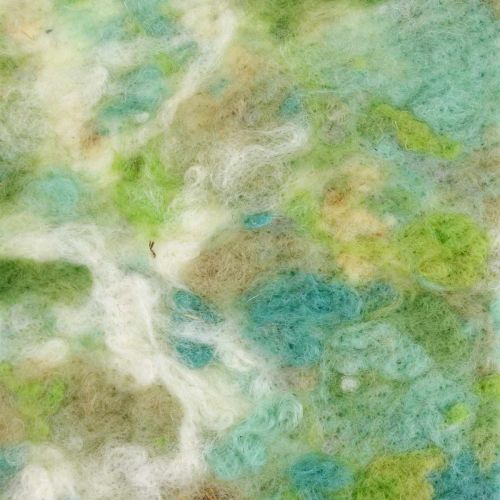 Article Pot ruban, décoration printanière, ruban de feutre vert, bleu, blanc chiné 15cm 5m