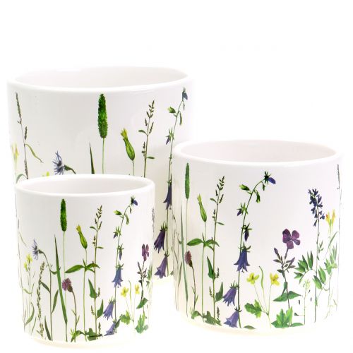 Pot de fleurs design Ø12 / 10 / 8cm lot de 3