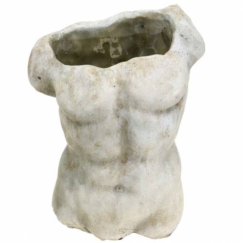 Floristik24 Cache-pot torse mâle gris 19×13,5cm H28cm