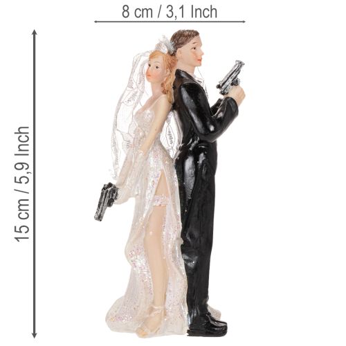 Figurine de mariés pour gâteau, 15,5 cm | Floristik24.fr