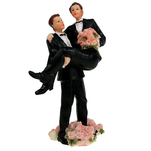 Floristik24 Figurine de gâteau couple d’hommes 13,5 cm