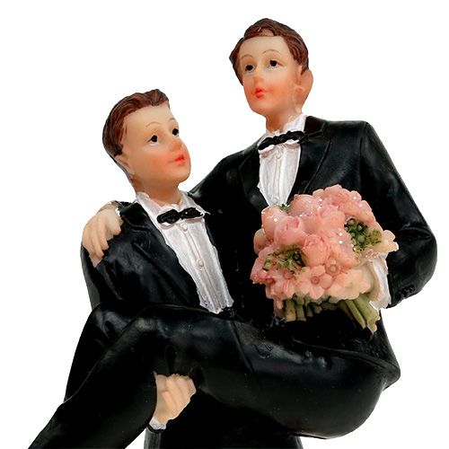 Floristik24 Figurine de gâteau couple d’hommes 13,5 cm