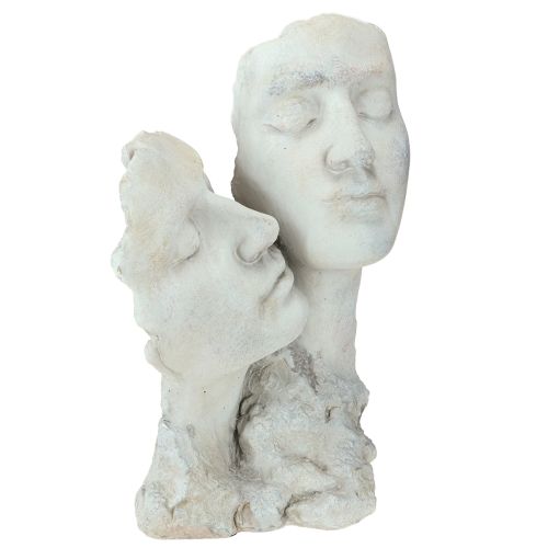 Couple rêveur amoureux buste en pierre moulée H29,5cm