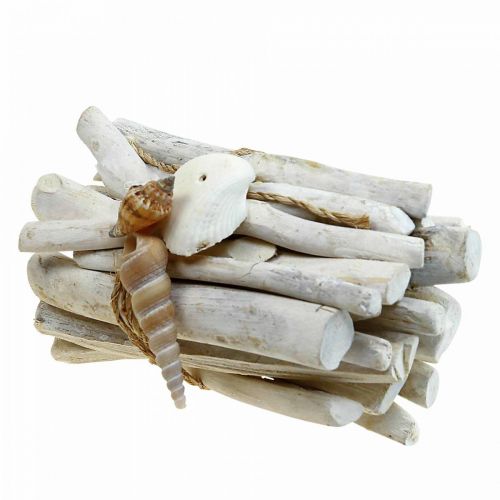 Floristik24 Lot de bois flotté Déco Bois flotté Blanc L15cm