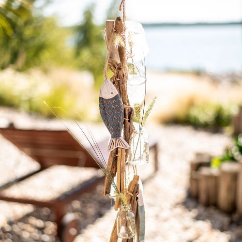 Guirlande de bois flotté décoration maritime en bois flotté avec vases en verre 70cm