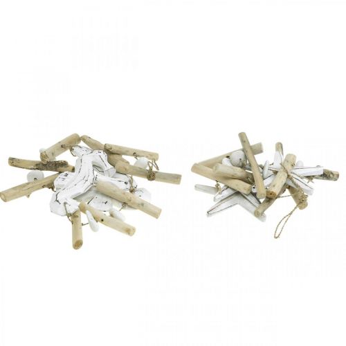 Floristik24 Décoration maritime guirlande décoration fenêtre bois flotté 72/78cm lot de 2