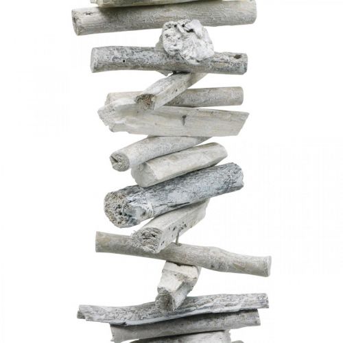 Floristik24 Guirlande Bois Flotté Déco Maritime Bois Blanc Lavé 80cm