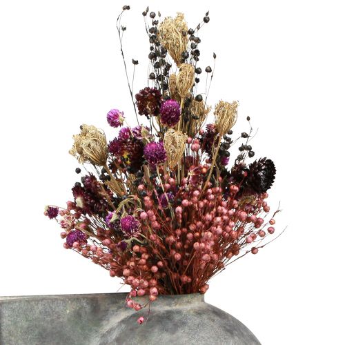 Article Fleurs séchées trèfle violet fleurs de paille lin aneth 35cm 150g