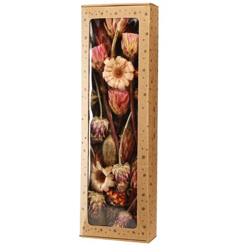 Article Mélange de fleurs séchées coquelicot artichaut protéa rose 38cm 580g