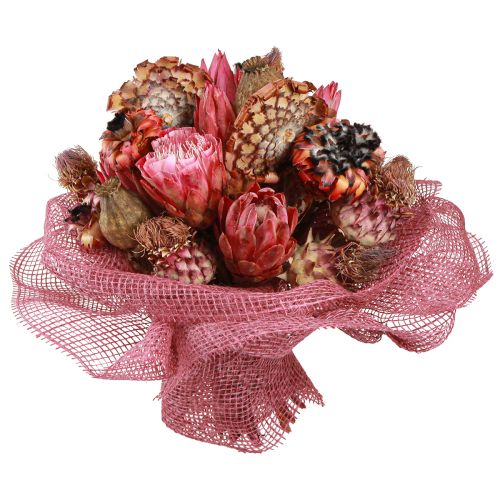 Floristik24 Mélange de fleurs séchées coquelicot artichaut protéa rose 38cm 580g