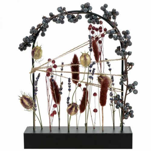 Fleurs séchées Bande de bois Bande de fleurs Arche de fleurs séchées 25×20cm