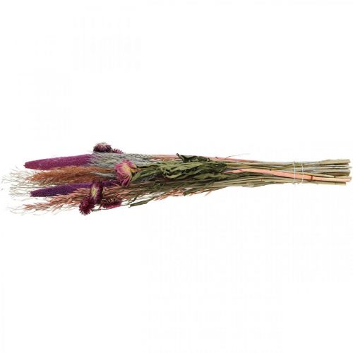 Article Fleurs séchées Bouquet de fleurs roses des prés et céréales 70-75cm