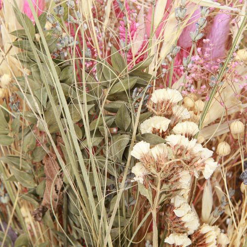 Article Bouquet de fleurs séchées herbe eucalyptus rose crème 200g