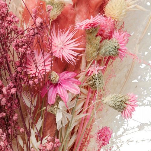 Article Bouquet de fleurs séchées rose blanc phalaris masterwort 80cm 160g