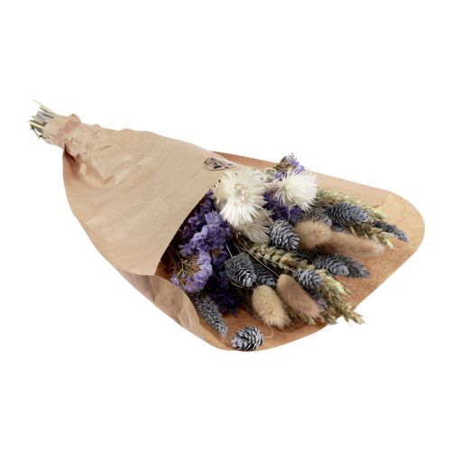 Article Bouquet de fleurs séchées fleurs de paille plage lilas violet 30cm